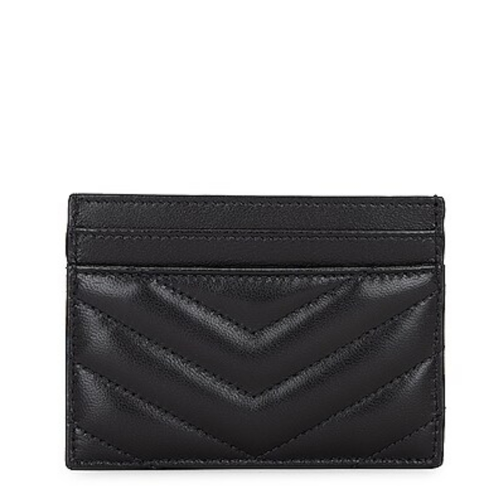 Brand New! YSL SAINT LAURENT Cassandre Credit Card Case Black w/ SILVER Hardware - Picture 5 of 8